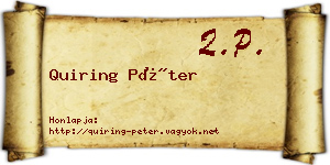 Quiring Péter névjegykártya