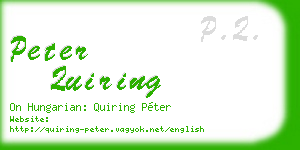 peter quiring business card