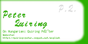 peter quiring business card